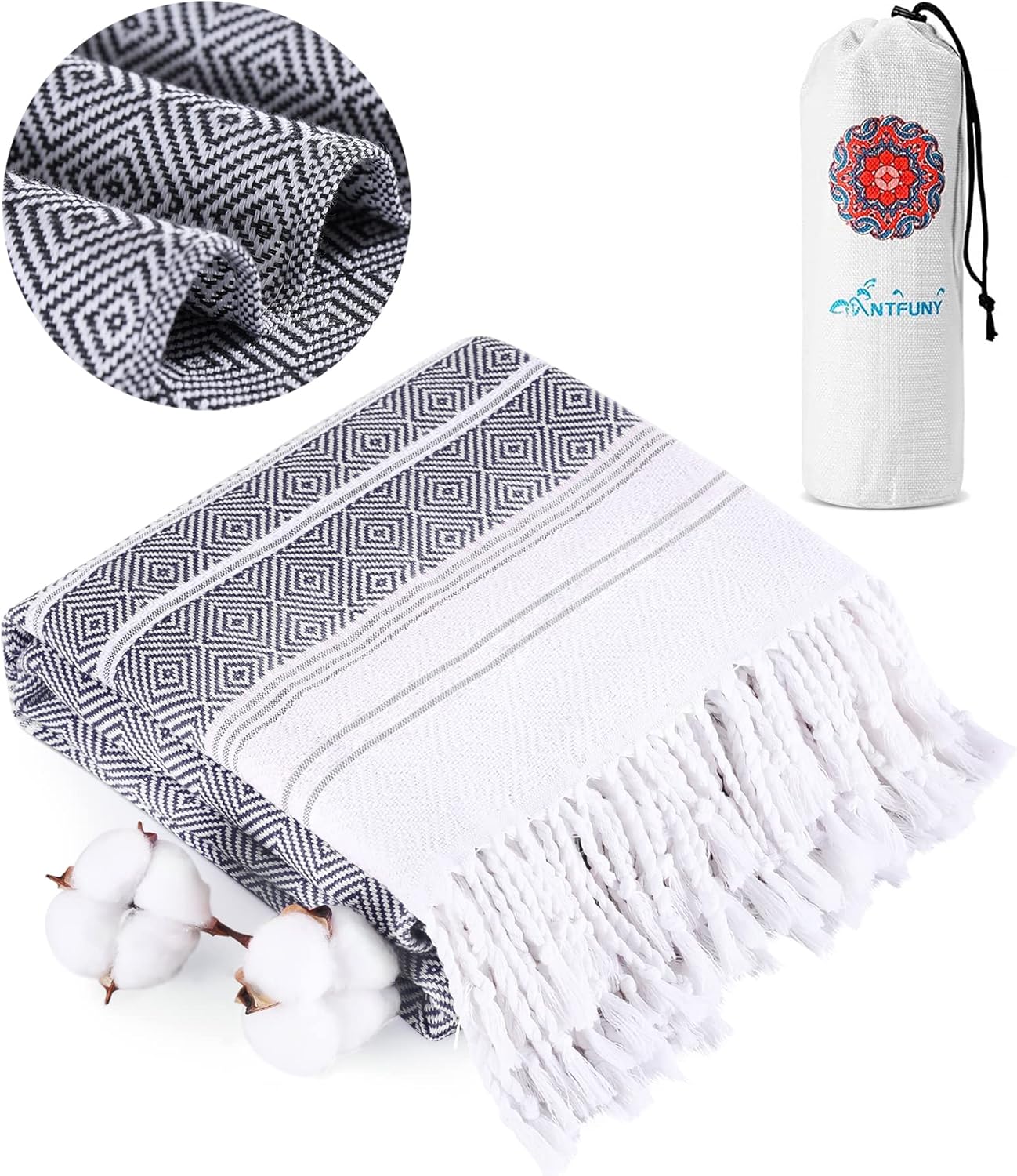 Skiennix Turkish Beach Towel - Quick Dry & Sand Free | Perfect Gift for Men, Dads, & Grandpas