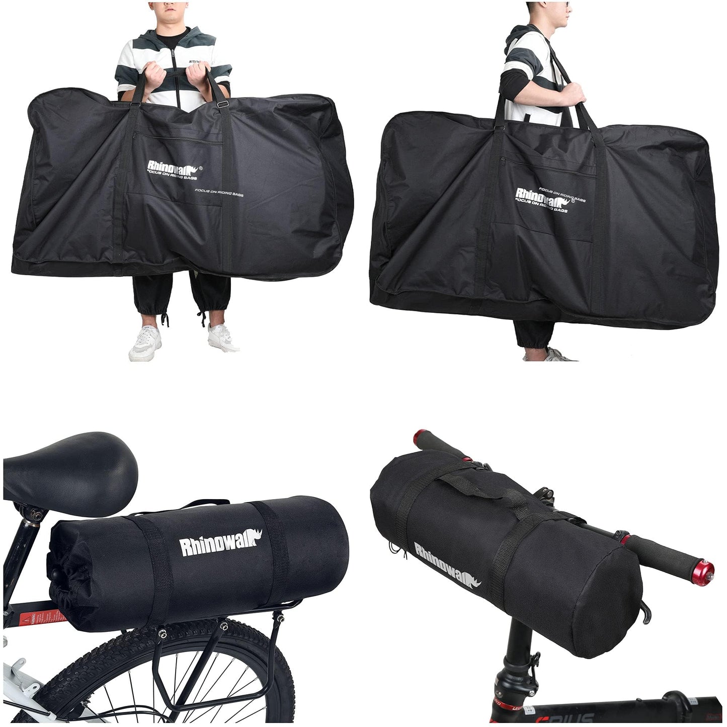 LIDARPHE Bike Travel Bag 26 to 29 inch Bicycle Storage Carry Case, Portable Folding Cycling Thick Mountain Bike Transport Case for Airplane Shipping, Professional Cycling Cover Accessories