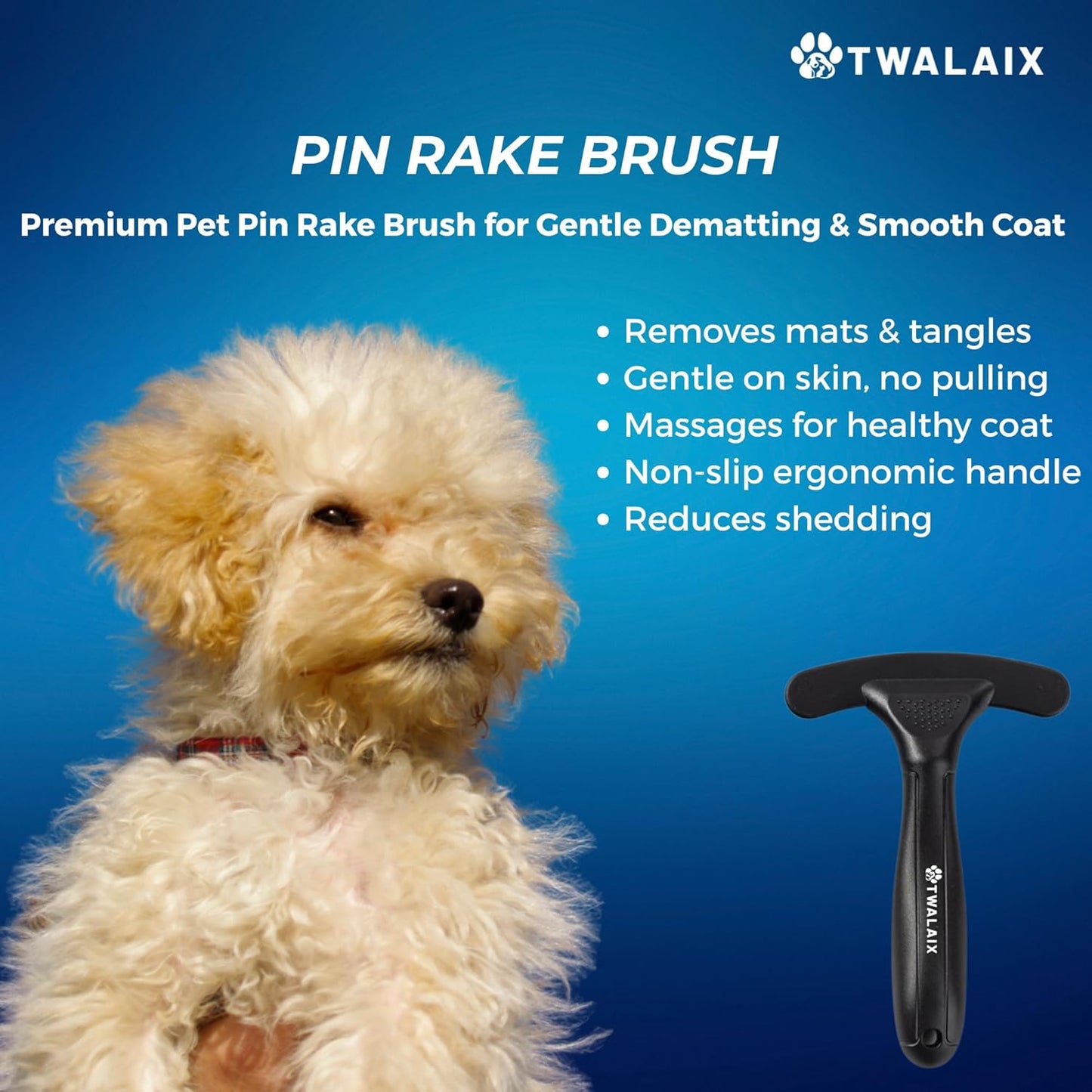 Skiennix 6-in-1 Pet Grooming Kit - Deshedding Brush, Rake, Slicker, Clipper & Comb for All Coat Types