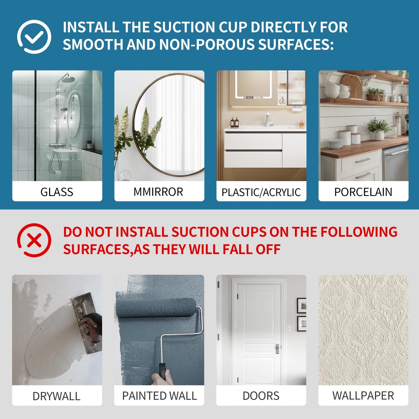 Deluwire Suction Cup Hooks for Shower,3 Packs Wall Mount Towel Holder,Removable Shower Towel Suction Hooks for Bathroom Wall,Kitchen,Glass,Mirror,Tile to Hang Robes,Loofah-Black