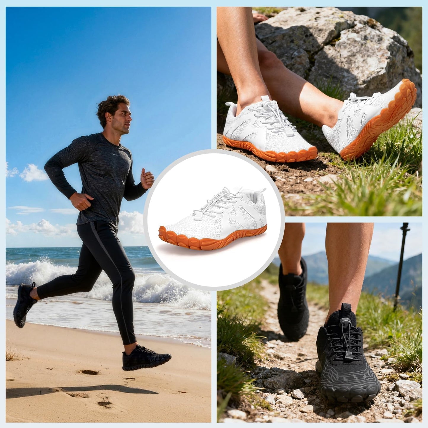 ELETON Barefoot Shoes Women Men Hiking Water Shoes Wide Toe Box Zero Drop