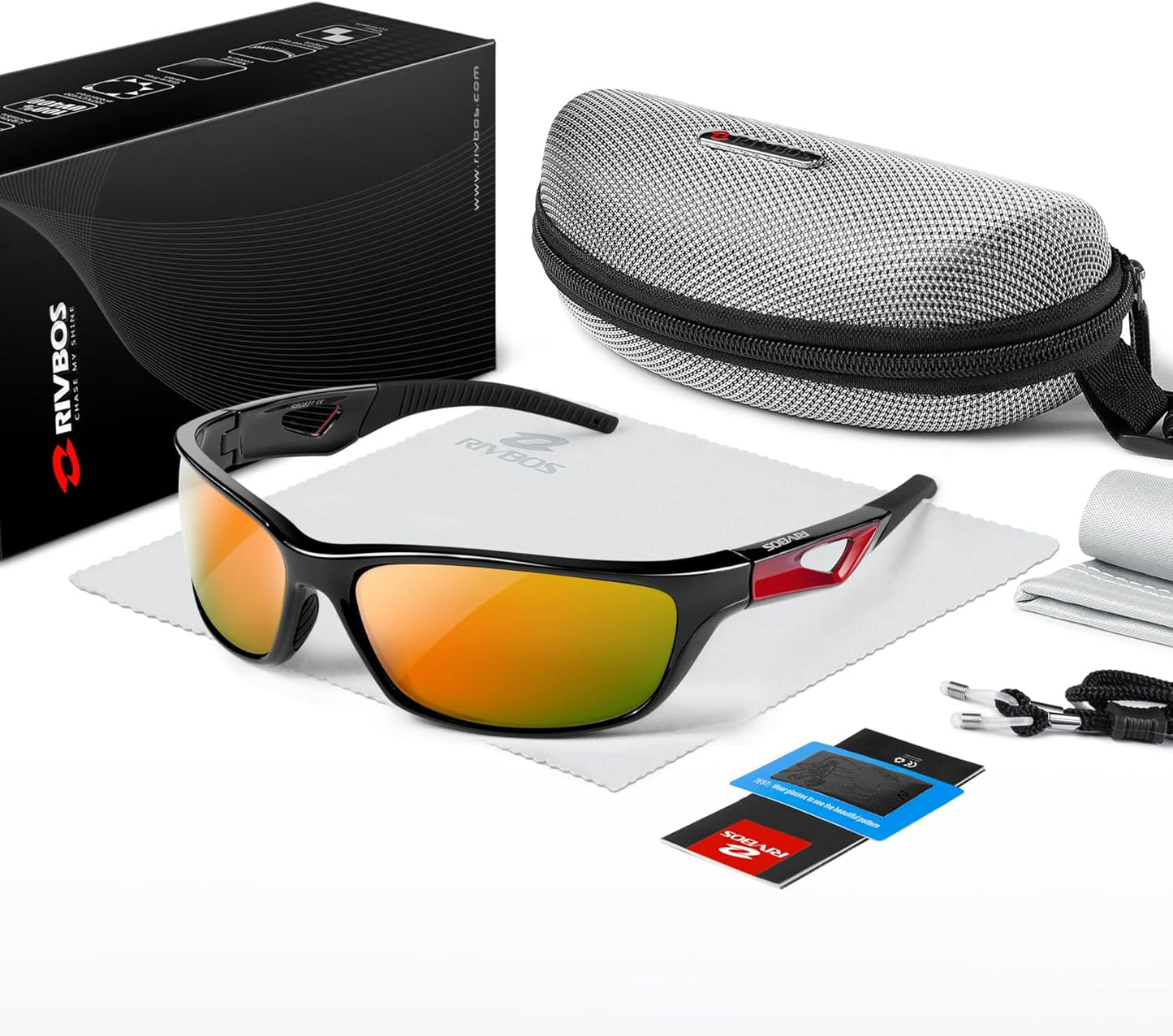 RIVBOS Polarized Sports Sunglasses - Lightweight TR90 Frame for Cycling, Fishing & Running | Unisex RB831