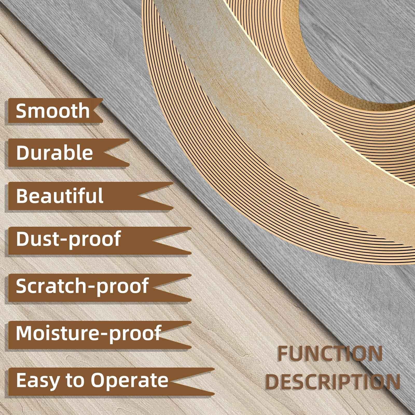 GSCIT Club Birch Edge Banding, 3/4 inch x 100ft roll of Veneer Edge Banding Preglued Flexible, Real Wood Tape Banding