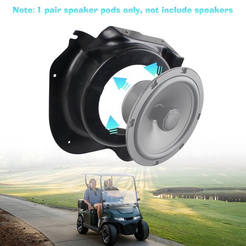 KAKABAS Golf Cart Speaker Pod,Speaker Enclosures Pods Waterproof Speaker Pods Box Compatible with E-Z-Go RXV 2008+ (1 Pair)