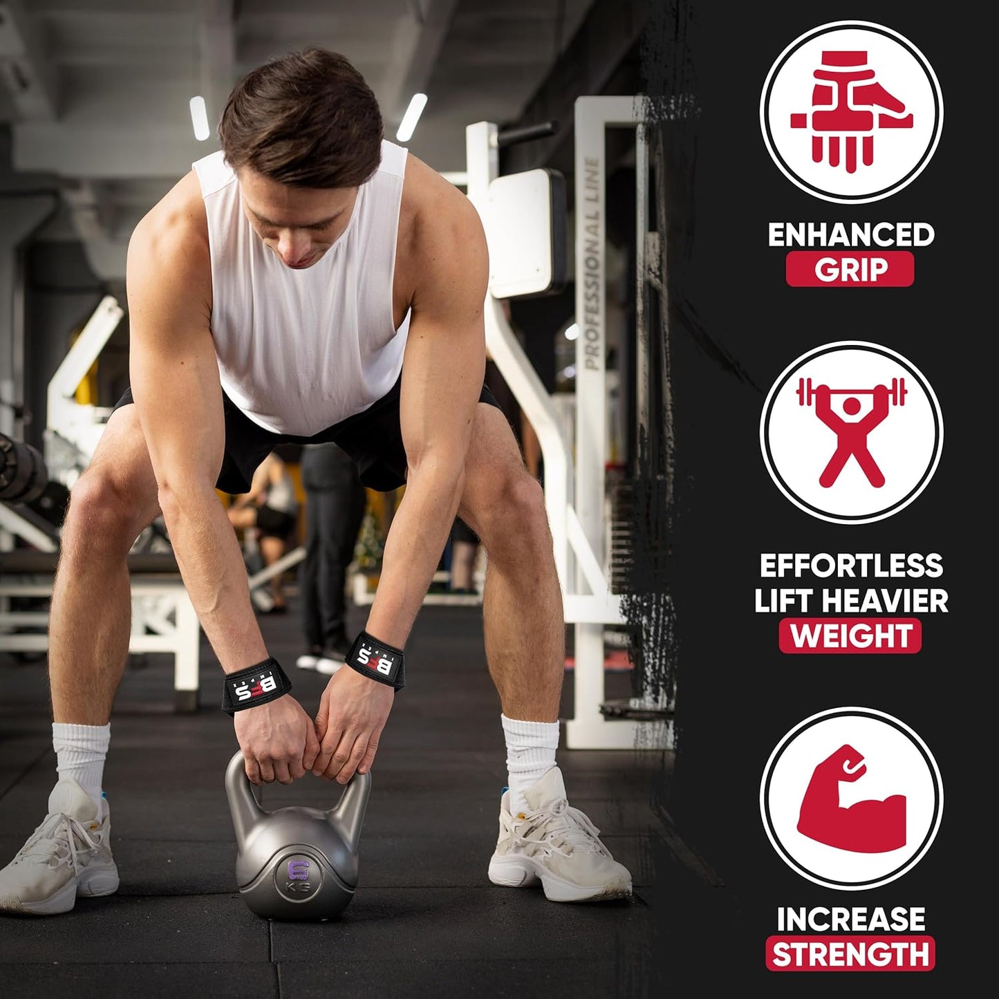 Skiennix Weightlifting Straps - Neoprene-Padded Cotton Wrist Support for Men & Women | Ideal for Bodybuilding & Powerlifting