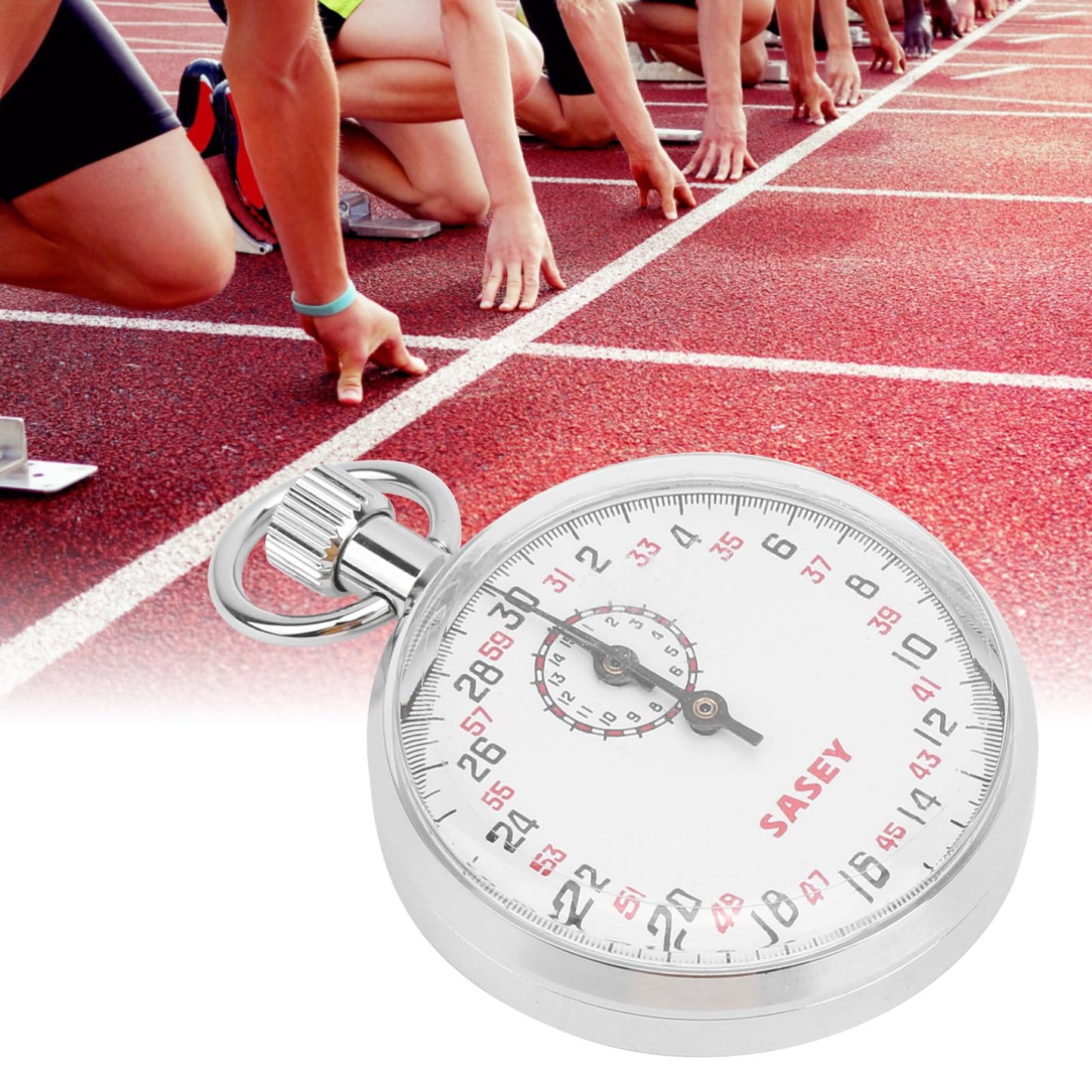 Mechanical Stop Watch, Handheld Sports Chronograph Alarm Mechanical Stopwatch Running Timer for Sports,Competitions,Games,Physics Teaching Equipment
