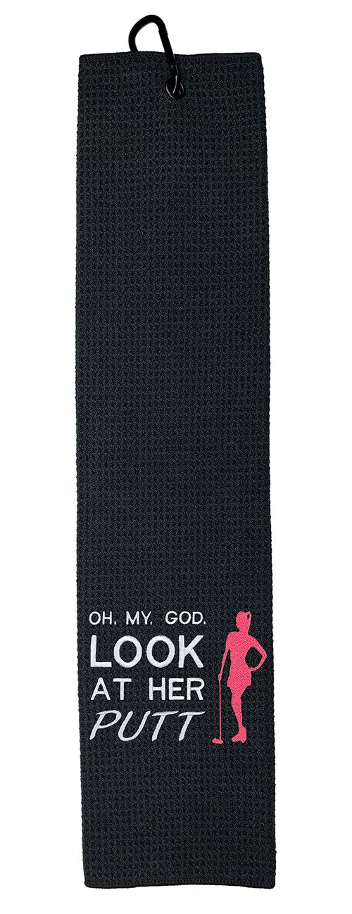 Wolf Golf Towels - Look at Her Putt Golf Towel - Golf Accessories for Women - Golf Gifts for Women - Golf Towel for Women - Embroidered Funny Golf Towel - Birthday Gifts for Golf