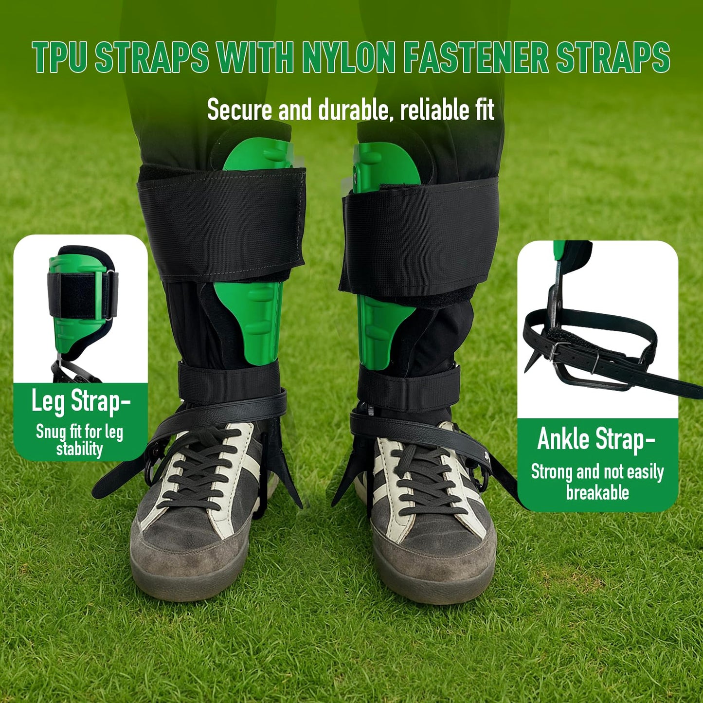 Tree Climbing Spikes Set,Adjustable Tree Climbing Gear with Straps and Spike Protectors , 350lbs Load Capacity, Green, Classic Style, Tree Climbing Gear Kit for Climbers, Fruit Picking & Lumberjack