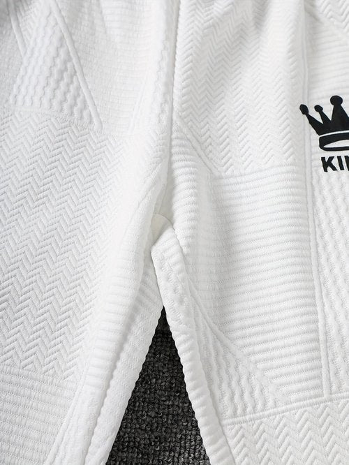 Fdqin Boy Fall Clothing 6 Packs Long Sleeve Sweatshirts Casual Pants Set White/Grey/Black 7-8 Years