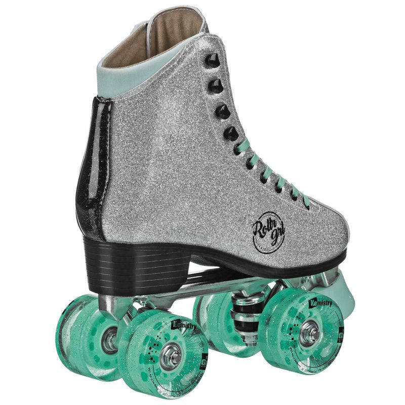 Rollr GRL Astra Glitter Roller Skates - Women's Silver/Black Size 09
