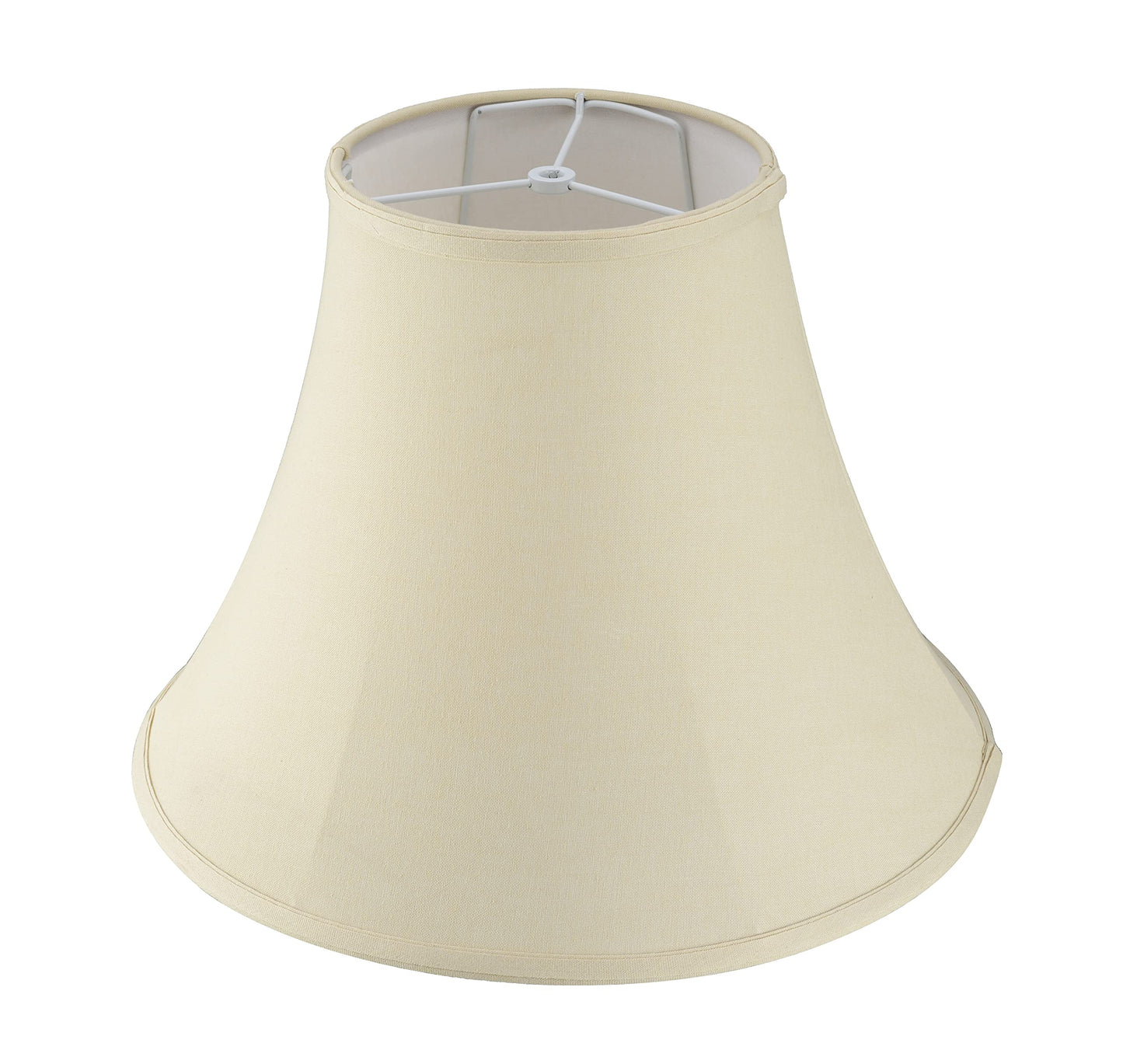 Aspen Creative 38004-2 Traditional Handsewn Bell Shaped Collapsible Spider Construction Lamp Shade in Cream, 8" Top x 17" Bottom x 13" Slant, Set of 2