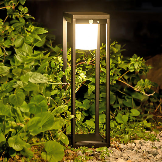 BRIMMEL Solar Pathway Lights Outdoor, Aluminum Waterproof Floor Lamp, 3 Lighting Modes with Motion Sensor, 600 Lumens Super Bright Outdoor Lamp for Garden Backyard Patio Porch Decor, 20" Black