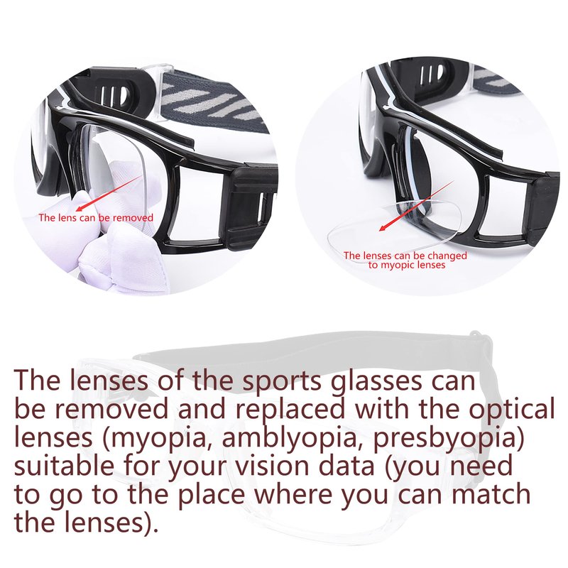 SooGree Sport Goggles Glasses Squash & Racquetball Goggles Basketball Glasses Adjustable Strap Resistant Impact