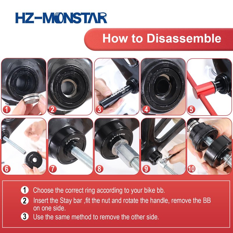 HZ-MONSTAR Bicycle Headset Press Tool Installation Tools, Bicycle Headset Bearing Press-in Tool, Bike Headset Cup and Bottom Bracket Press Installer Kit Replacement for BB73 BB86 BB30 BB91 BB92 PF30