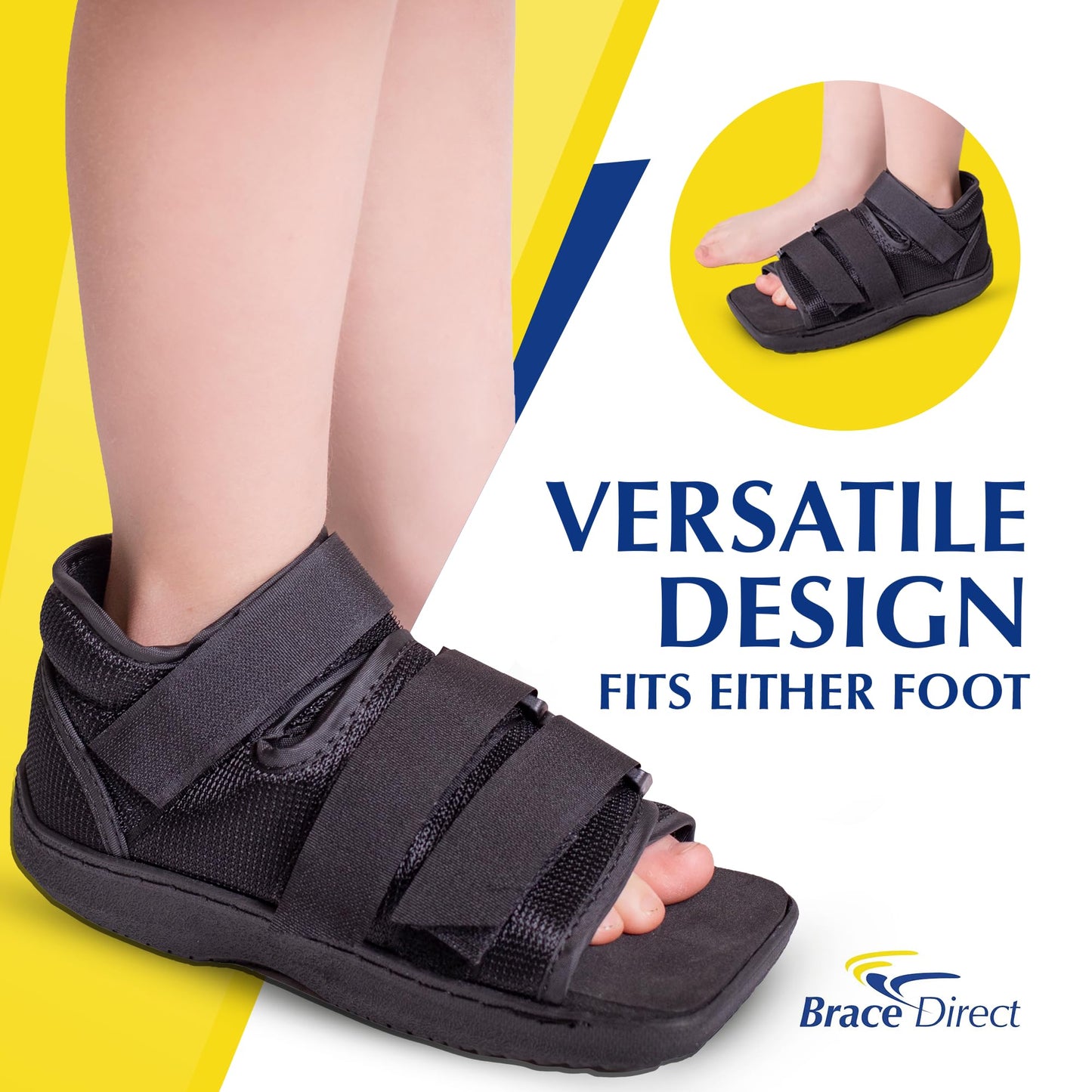 Brace Direct Pediatric Post-Op Shoe, Children’s Foot Injury Recovery, Support for Broken Toes, Fractures, Sprains, Protective Square Toe, Universal Left or Right Foot, Kids XS (US 11-1)