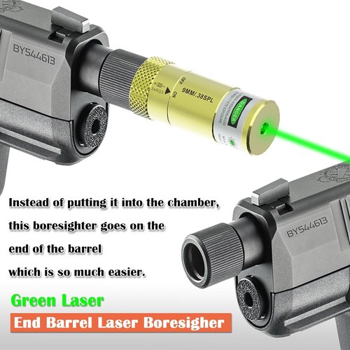 Bayattoo Laser Boresighter - 9mm to .40 S&W Caliber - Easy To Use End Barrel Sight with Switch