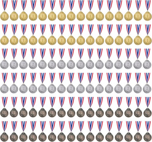 Favide Award Medals - 96 Pieces Gold, Silver & Bronze Winner Medals for Competitions | Olympic Style, 2 Inches
