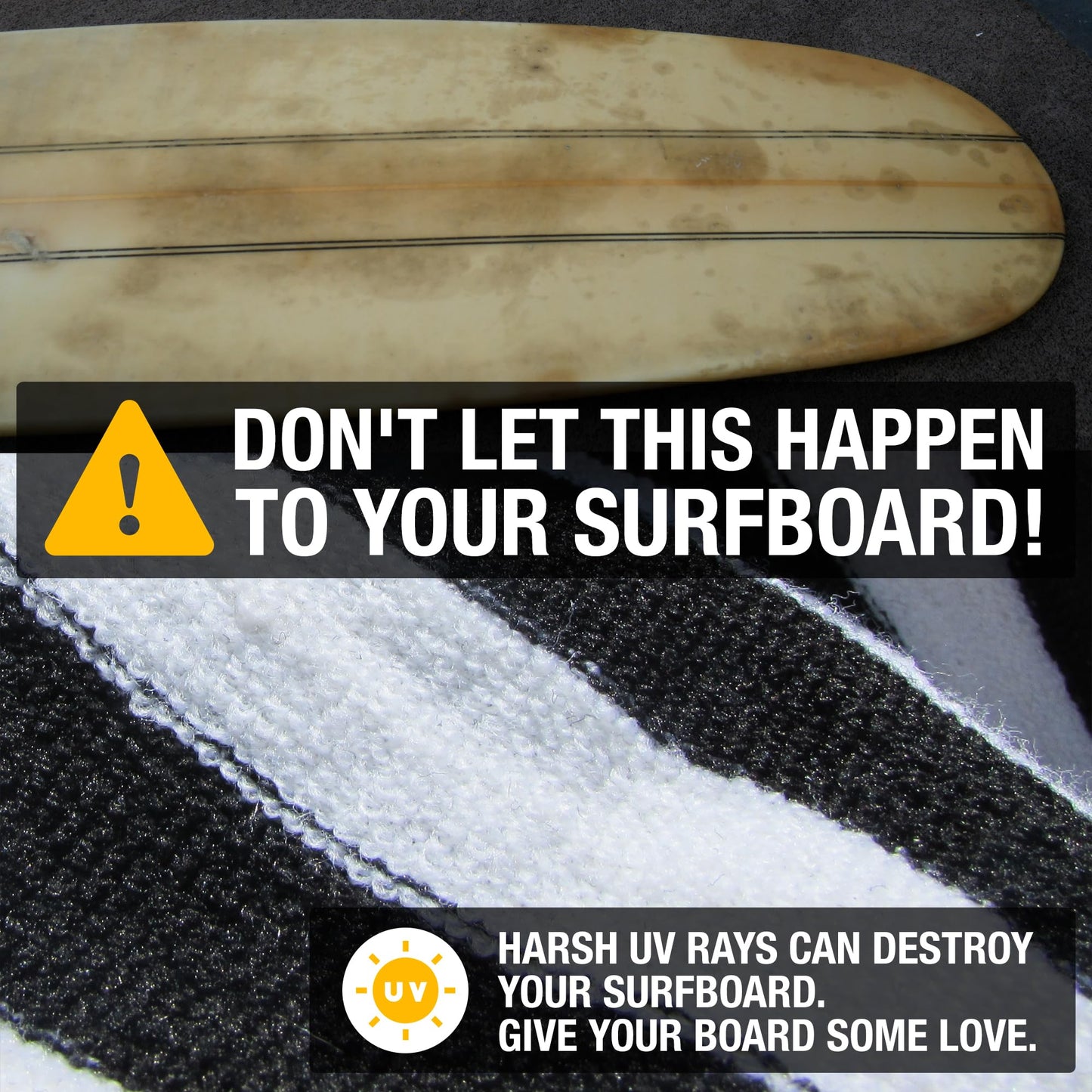 Ho Stevie! Surfboard Sock Cover - Light Protective Bag for your Surf Board (Black/White, 6'0")