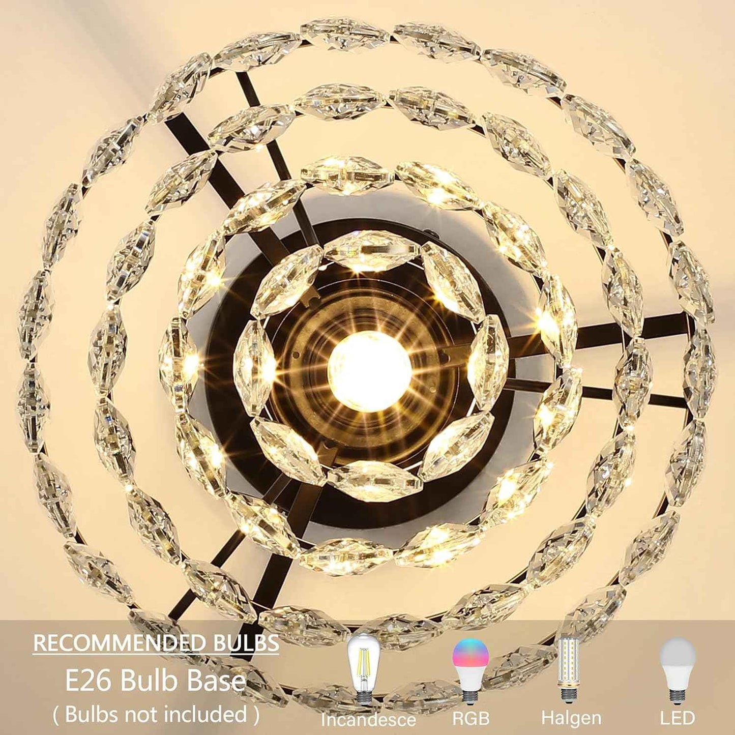 Gold Crystal Mini Chandelier - Modern Flush Mount Ceiling Light for Hallway & Bedroom