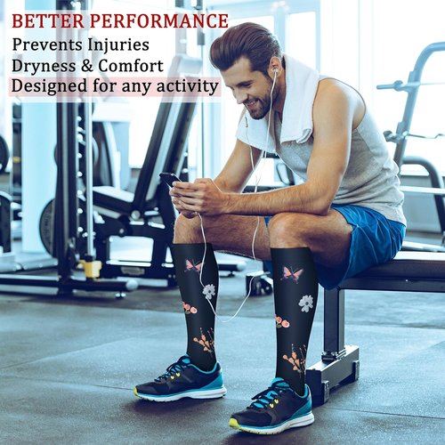CHARMKING Compression Socks - 15-20 mmHg Support for Men & Women | 8 Pairs for Athletic Running & Cycling
