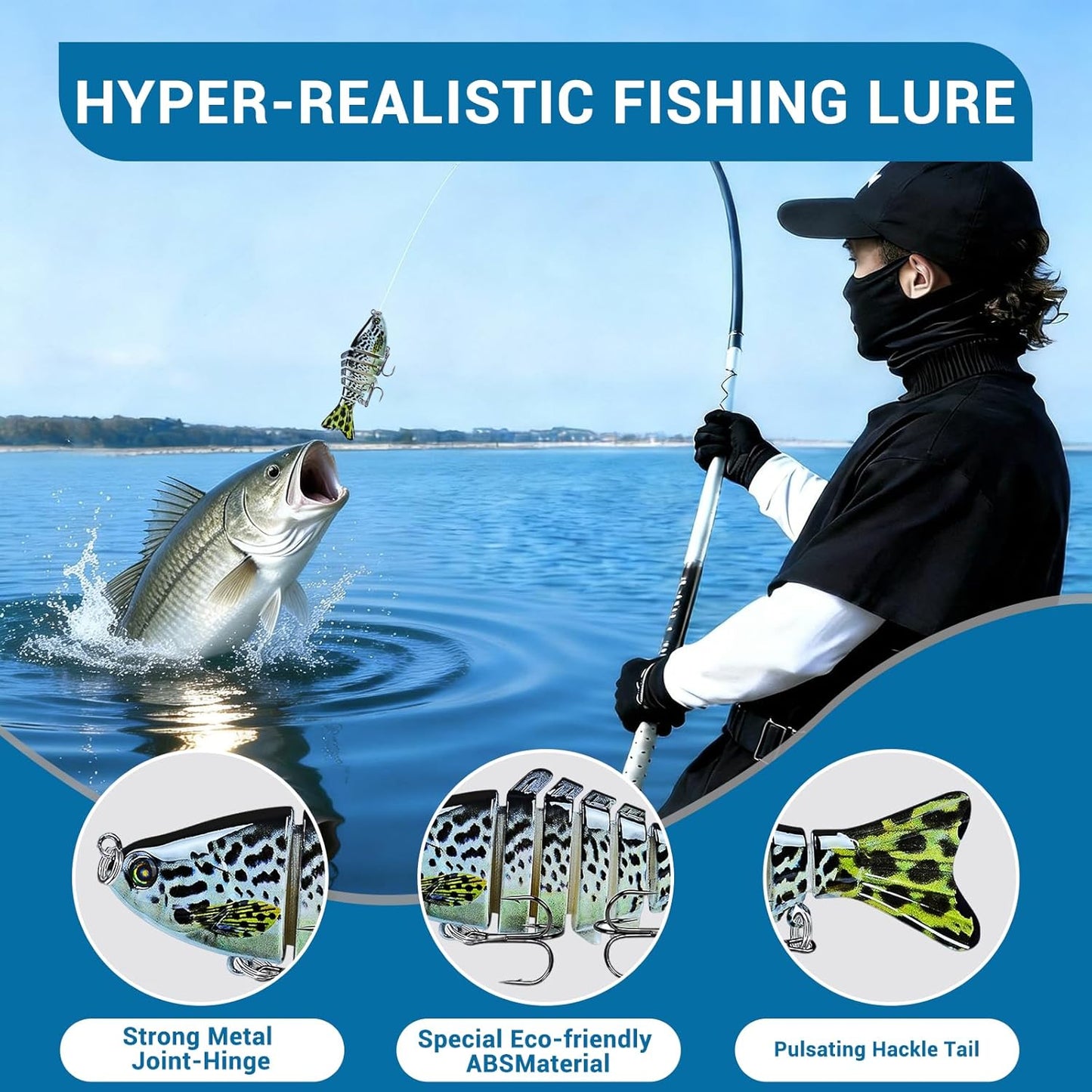Skiennix Multi Jointed Fishing Lures - Lifelike Swimbait for Bass & Trout | Freshwater & Saltwater