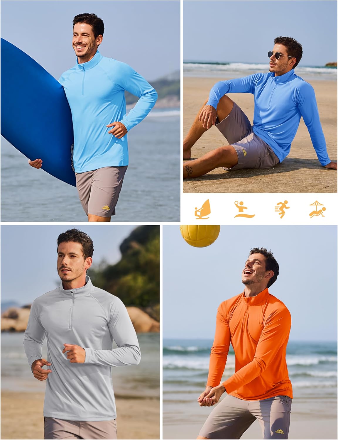 TACVASEN Men's Athletic Long Sleeve Shirt - 1/4 Zip Pullover with UPF 50+ Sun Protection | Ideal for Outdoor Running