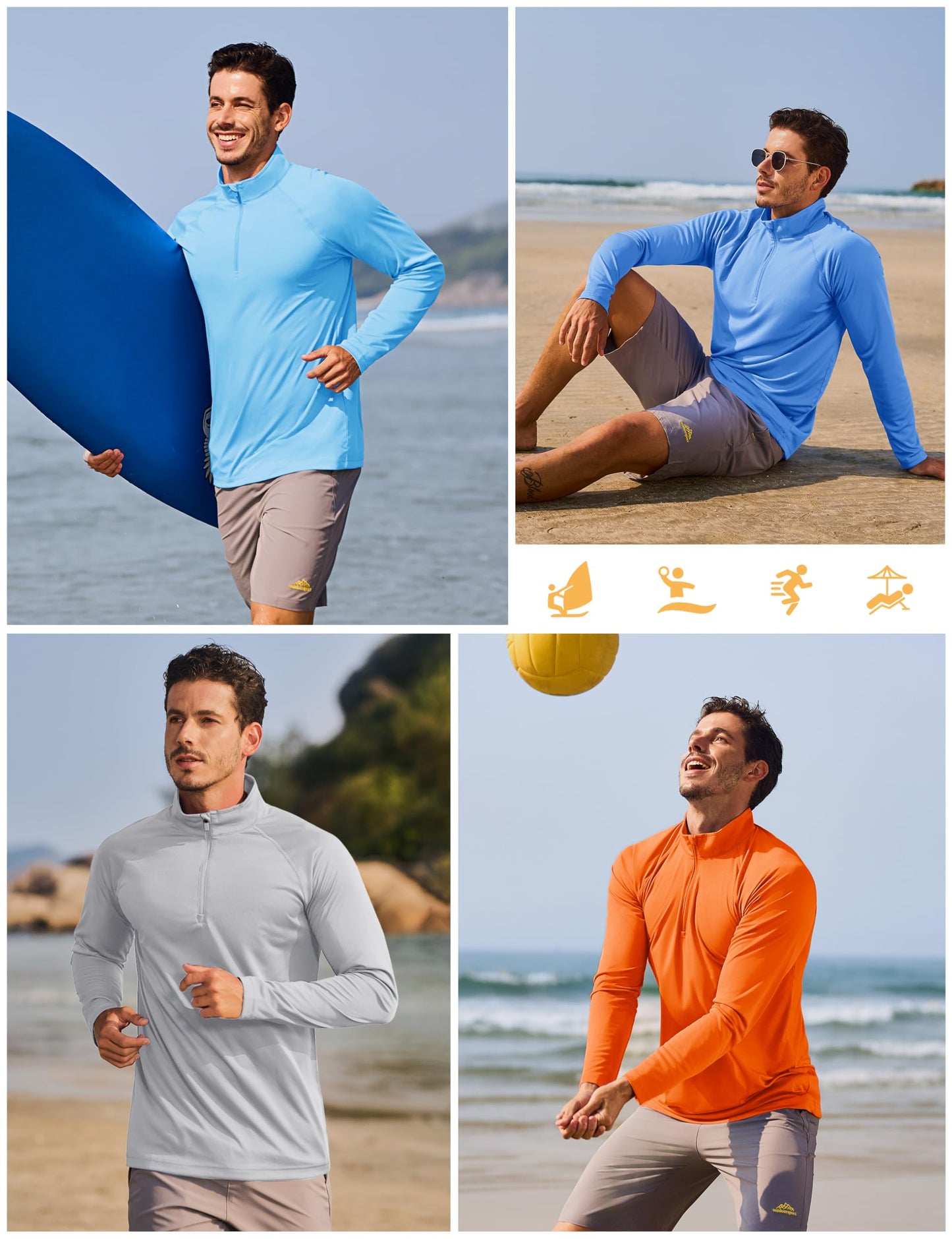 TACVASEN Men's Golf Shirts Sun Lightweight Athletic Moisture Wicking Sports Workout Long Sleeve Running Summer UV Protection Shirts White L