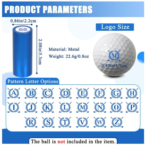 LACGO Golf Ball Stamp Personalized Golf Ball Stamper with Self-Inking Monogram Golf Marker to Identify Golf Balls, Golf Accessories for Men Women Golfers(Letter M)