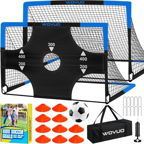 Kids Soccer Goals - Portable 6x4 ft Training Set with Target, Ball & Cones | Ideal for Ages 3-14