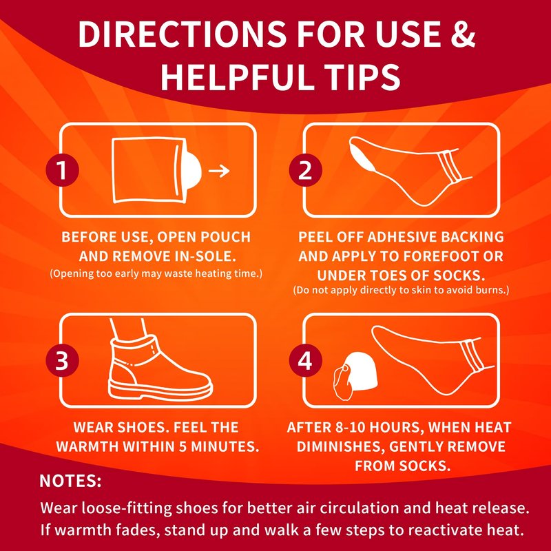 IFORY Toe Warmers - Long Lasting, Odorless, Air Activated Self-Adhesive Foot Warmer- Up to 8 Hours of Heat - 40 Pairs Feet Warmers- Ultra-Thin Disposable