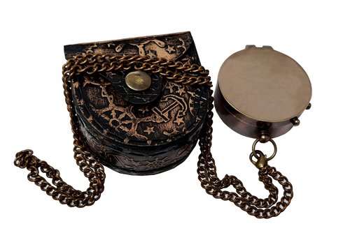 The New Antique Store - Brass Compass Engraved with Motivational Quote, Gift for Son, Grandson, Daughter, Baptism, Confirmation Communion Godson Church Graduation Day (in Leather Case)
