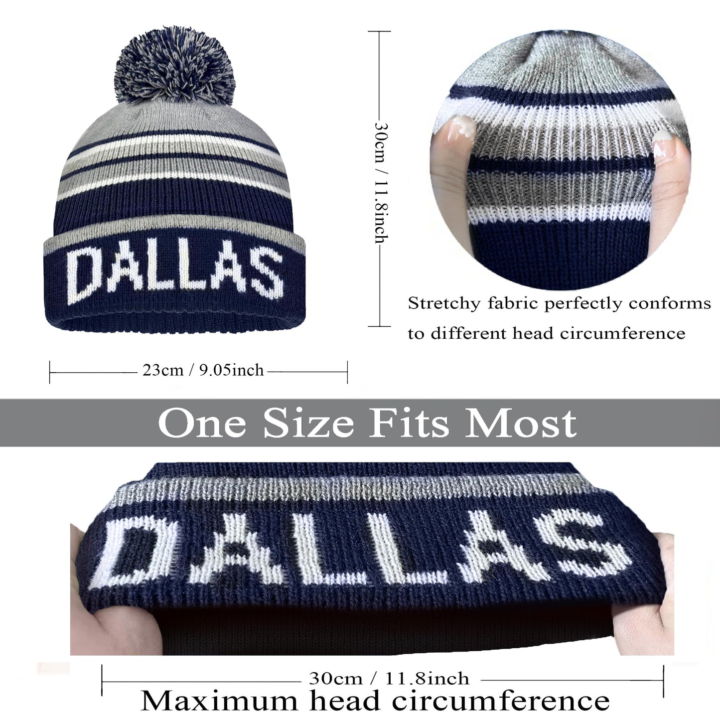 HUIGONGSHOU Vintage Cuffed Knit Beanie with Pom-Pom – Winter Hat Skull Warm Thick Cap for Men, Women & Fans