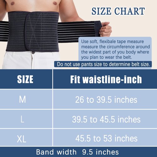Men’s Abdominal Binder for Post Surgery Recovery – Adjustable Compression Support Belt for Hernia Repair, Abdominal Surgery & Core Stability