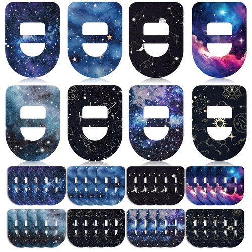 Geiserailie 32 Pack Adhesive Patches Compatible with Omnipod 5, CGM Patches, Galaxy Adhesive Tape Stickers, Sensor Covers Waterproof Sweat Proof Flexible Breathable Pre-Cut, Long Lasting