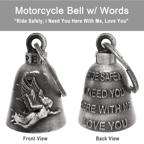 Dream Apparel Motorcycle Bell Guardian Angel Drive Away Gremlin, Biker Bell for Men Women Rider Riding with Hanger, Good Luck Gift Accessories