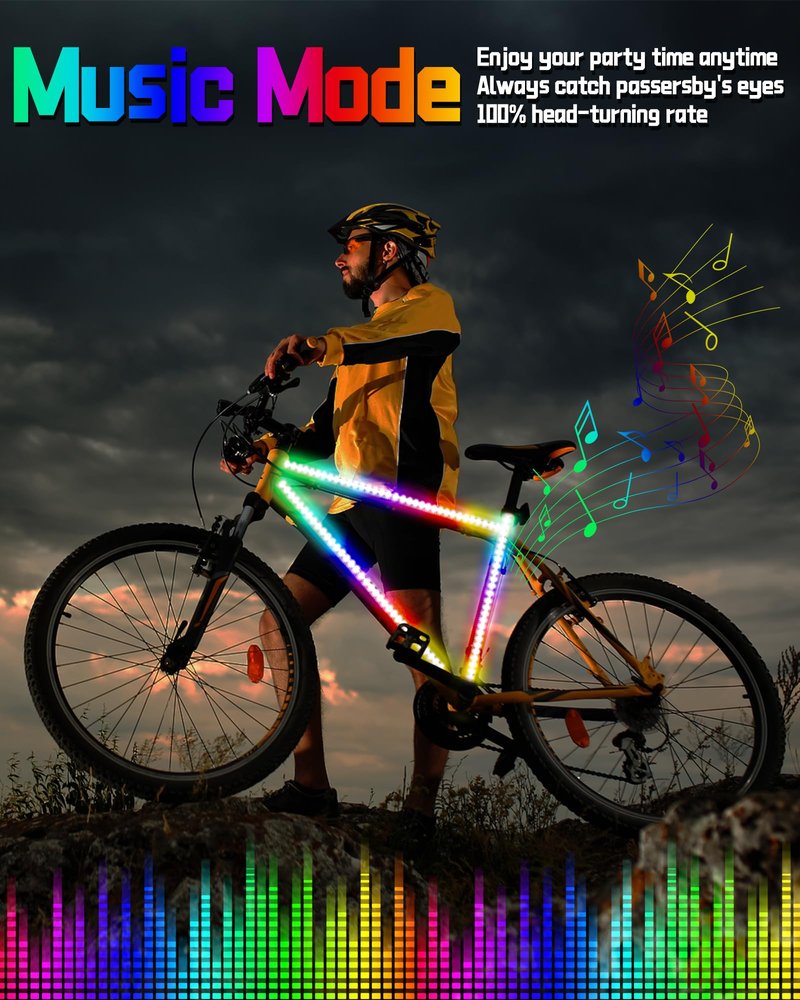 MINEXITY Led Lights for Scooter Night Riding, Remote & APP Controlled Colorful Skateboard Lights 57 LEDs