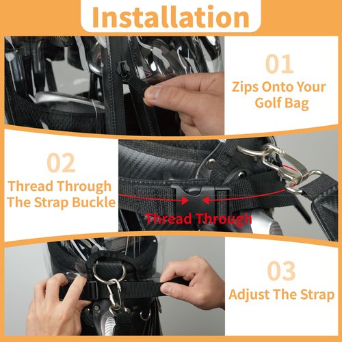 SANDIAN, Clear Transparent Golf Club Bag Rain Hood Cover, Durable TPU Translucent Waterproof Material (Transparency)
