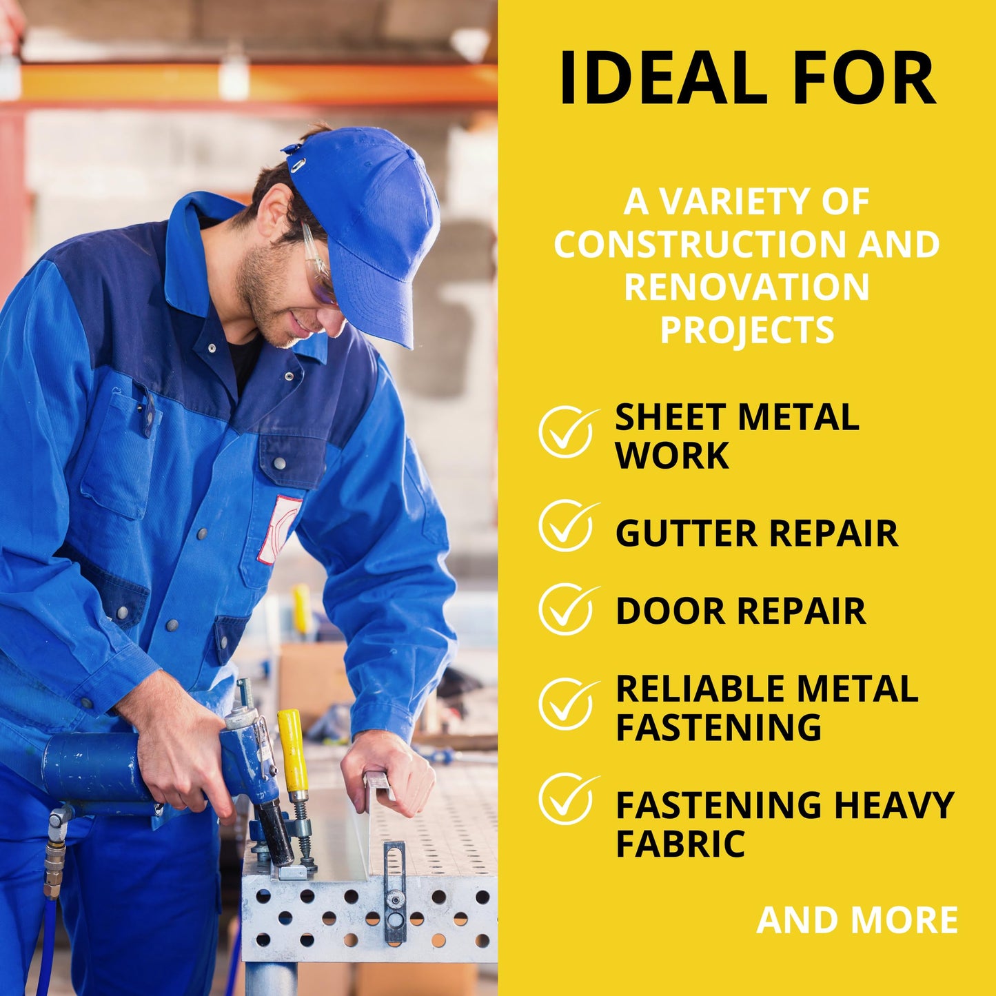 100PCS Large Flange Aluminum Pop Rivets 3/16" x 1/2" Dome Body Blind Rivet Set for Sheet Steel Duct Work Marine Long Pop Rivets with Big Head Steel Mandrel Aluminum Boat Rivets