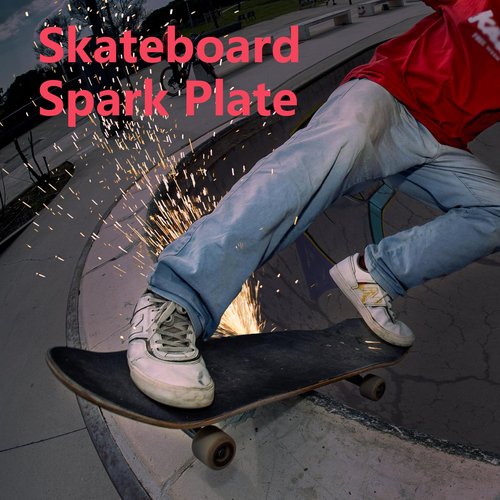 Sexkeeplood Skateboard Spark Plate,Spark Plate Foot Pressure Slider -Red Skateboard Friction Spark Tool,Skateboarder's Accessory for Ride,Red,(Pack of 2)