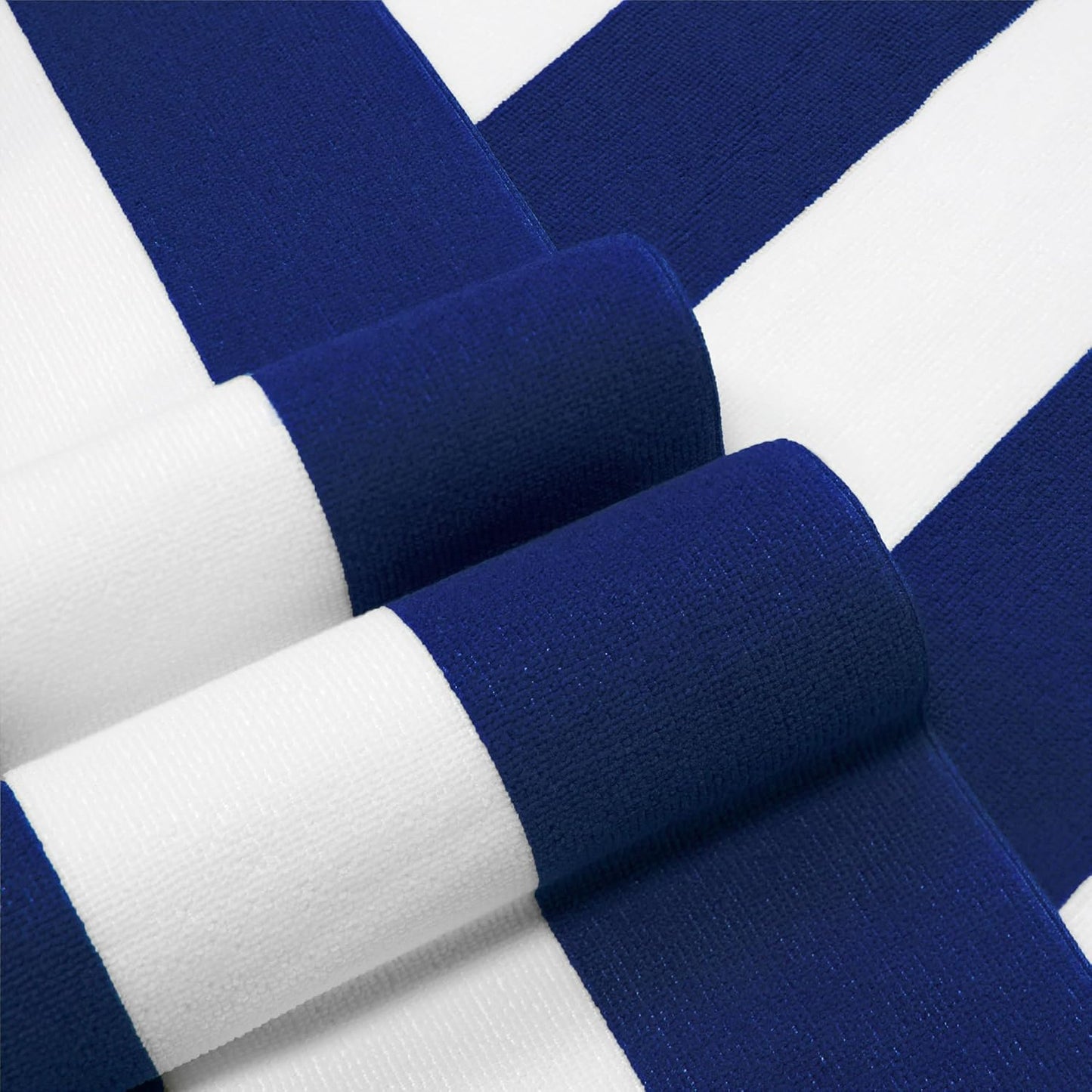 Skiennix Large Oversized Beach Towel - 35 x 70 Inch Quick-Dry Microfiber Navy Striped Pool Towel