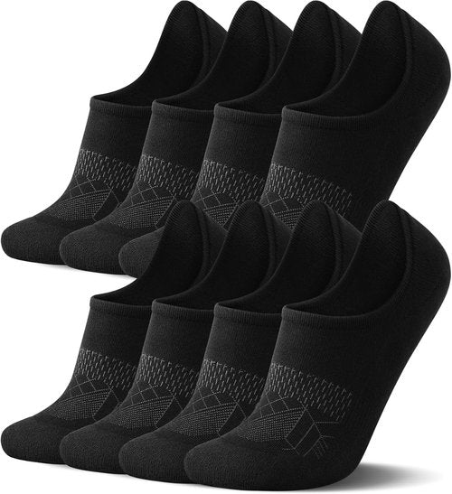 FITRELL No Show Socks - Women's Cotton Cushioned Athletic Ankle Socks | Invisible Non-Slip, 5-8 Pairs