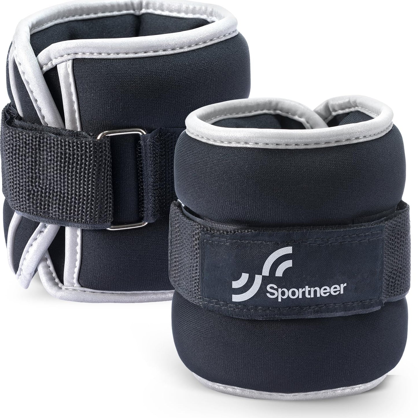 Sportneer Ankle & Wrist Weights with Reflective Straps for Women, Men & Kids – Weighted Weights for Strength Training, Walking, Running, Pilates, Physical Therapy, Leg & Arm Workouts, 5 lbs per weight, A Pair of 10 lbs