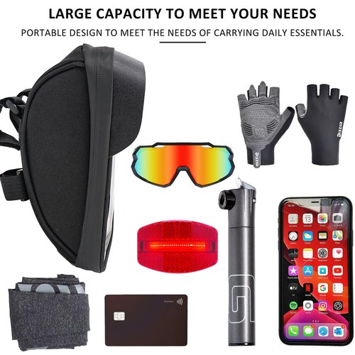 RidingRush Bike Phone Mount Bag, Waterproof Bicycle Phone Holder with Touchscreen & Sun Visor, Frame Phone Bag Fits Up to 7 Inch Phones for Cycling Commute