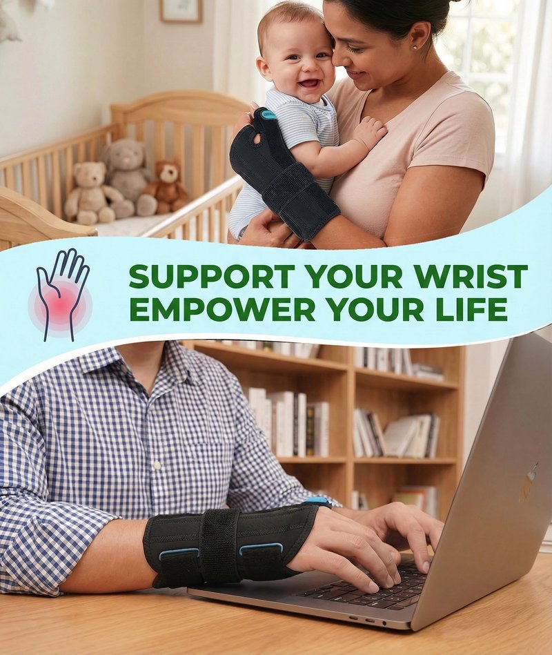 Adjustable Thumb Spica Splint Wrist Brace, Universal for Left/Right Hand, Day & Night Support, Relieves De Quervain's Tenosynovitis/Carpal Tunnel/Tendonitis/Arthritis, Unisex, Blue (Left Hand, S/M)