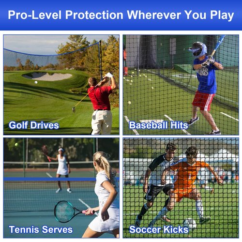 Kynara 10x10ft Golf Netting for Garage, Heavy Duty Golf Nets for Backyard, Sports Netting for Backyard Barrier, Backstop Netting, Safety Net