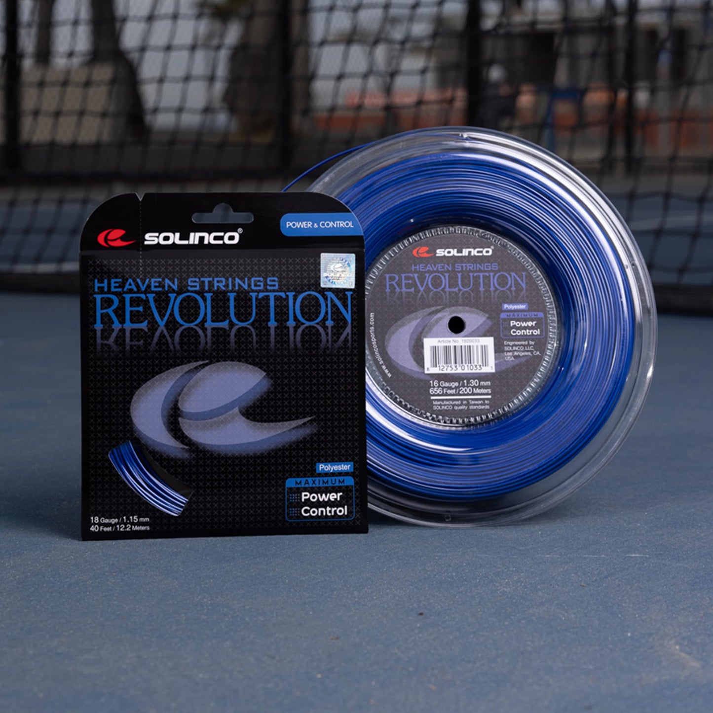 Solinco Revolution Co-Polyester Tennis String Reel 656 ft / 200 m – Maximum Spin, Power & Control – Six-Sided Design, Durable High-Performance Polyester, TruTension Technology 16