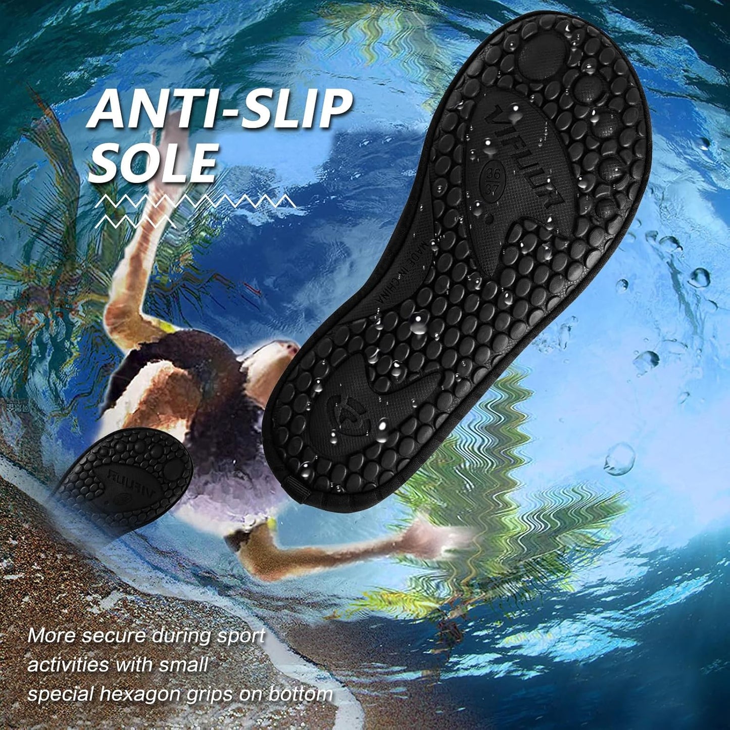VIFUUR Water Sports Shoes - Barefoot Quick-Dry Aqua Yoga Socks for Men & Women | Lightweight & Comfortable