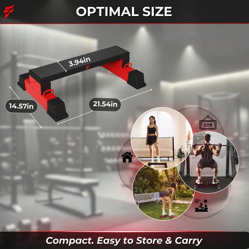 FeralFalcon Pro Adjustable Calf Raise Block – Versatile Workout Platform for Calves, Legs & Upper Body – Raises, Squats, Stretches – Anti-Slip Bar, Band Compatible – Home Gym Equipment