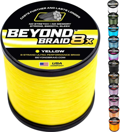 Beyond Braid Braided Fishing Line - Super Strong & Abrasion Resistant - Available in Multiple Colors