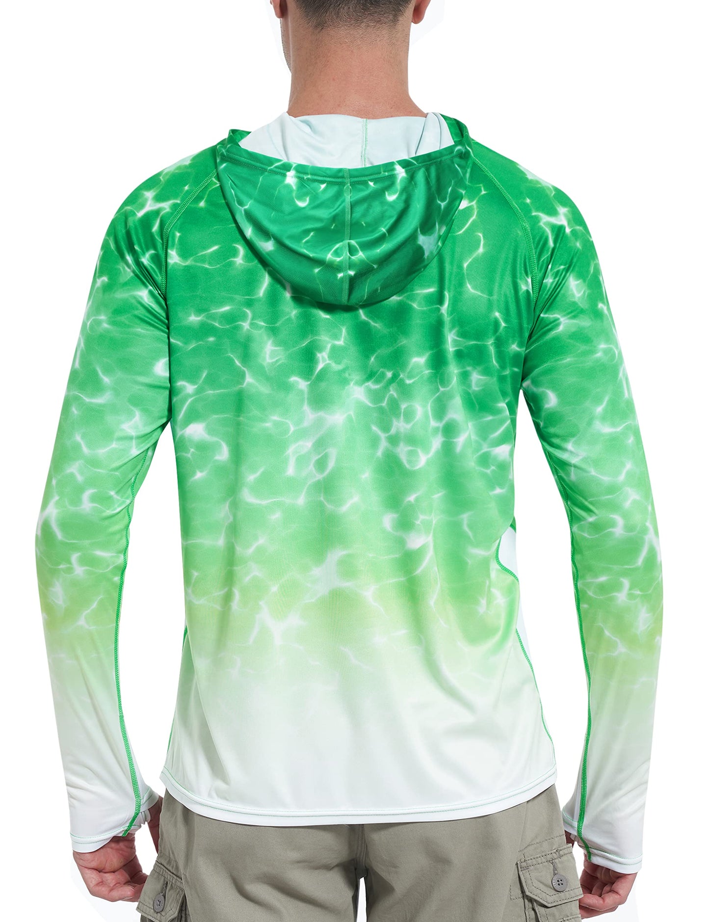 Roadbox Men's Performance Fishing Hoodie, UPF 50+ UV Sun Protection Rash Guard, Outdoor Long Sleeve Water Hiking Swim Shirts